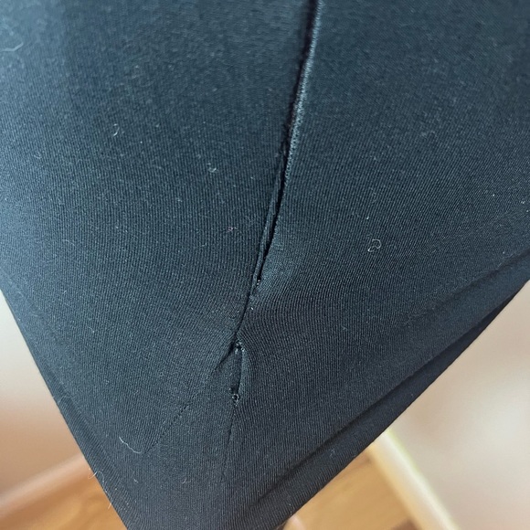 Cinq A Sept Black Ruched Bodycon Metallic Strap Plunge V Neck Cocktail Dress Sz0 - Picture 4 of 5